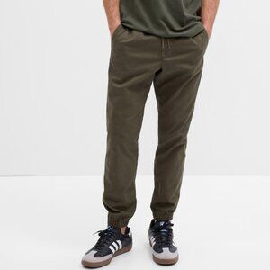 NWT Gap Men's Flex Essential Twill Joggers in Olive Green Size Medium
